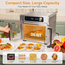Romswi 26QT French Door Air Fryer Toaster Oven Combo, 24 Cooking Functions and Digital Controls, Fits 12" Pizza, 6 Slices of Toast, Rotisserie 6lb Chicken, 6 Accessories Included by CozyNest Decor