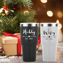Mamihlap Hubby & Wifey Est 2025 Travel Mug 30oz Tumbler.Valentine’s Day Gifts.Anniversary Wedding Engagement Gifts.Gift for Couple Her Him Bridal Shower Husband Wife Newlywed Couple.(Black&White) by TinyTreasures Baby Boutique