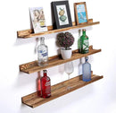 AZSKY Large Floating Shelves 36 Inch Wood Wall Mounted Set of 3 Floating Bookshelf Long Wooden Picture Ledge Shelf for Home Decoration by CozyNest Decor