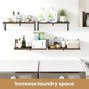 Heimlove 24 Inches Rustic Brown Floating Shelves,8 Inches Deep Wall Bookshelf Mounted Display&Storage Wood Wall Shelves for Kitchen Bathroom Laundry Living Room,Set of 3 by CozyNest Decor
