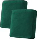 H.VERSAILTEX Velvet Stretch Couch Cushion Cover Plush Cushion Slipcover Cushion Furniture Protector for Seat Cushion Sofa Cover (2 Piece Medium Sofa Cushion Covers, Vintage Green) by CozyNest Decor