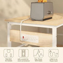 IBUYKE Kitchen Island with Storage, Bakers Rack with Power Outlet,Microwave Stand with Large Worktop,Rolling Bar Cart for Home, Outdoor, Kitchen,Light Wood TMJ029R by CozyNest Decor