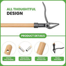 Weed Puller Tool Stand Up Weed Puller Tool with 3-Section Bamboo Handle & 4-Claw Steel Head Manual Weeder for Lawn and Garden (Bamboo) by GreenHaven Gardens