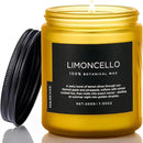 M&SENSE Limocello Summer Scented Candle, 7.05oz 50 Hours Long Lasting Burn Non Toxic Natural Soy Wax Lemon Highly Scented for Home Decor, 2 Wick Relaxing Candle Gifts for Yoga Spa Meditation by CozyNest Decor