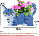 Sapphire White Cat Planter Plant Pots,Cute Garden Cat Flower Planter,Cat Planters Birthday Gifts for Women,Office,Indoor/Outdoor Decor（12.5 * 5.12 * 7.8in） by GreenHaven Gardens