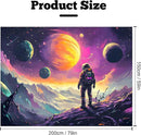 BVBOX Astronaut Space Blacklight Tapestry 79"x59", UV Reactive Astronaut Universe Galaxy Planet Glow in Dark Tapestries, Black Light Neon Upright Poster Wall Hanging Backdrop Decor for Bedroom Living Room by CozyNest Decor