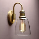 Yosoan 1-Light Brass Modern Vintage Indoor Wall Sconce, Vanity Single Luxury Hardwired Retro Textured Clear Oval Cone Glass Shade with Industrial Gooseneck Curved Rod Bathroom Lamp(Antique) by CozyNest Decor
