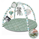 Blissful Diary Waterproof Baby Play Gym Mat, Wipe-Clean Vegan Leather Tummy Time Mat with 6 Detachable Toys, Baby Activity Mat, Sage Green by TinyTreasures Baby Boutique