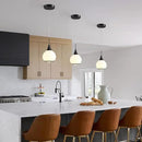 Pendant Light Fixtures Kitchen: 2 Pack Modern Black Island Light with Clear Glass - 6 Inch Mid Century Globe Kitchen Lighting Chandeliers Ceiling for Hallway Bar by CozyNest Decor