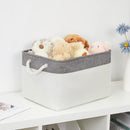 Bidtakay White Baskets with Cotton Rope Handles Decorative Storage Bins [3-pack] Fabric Bins for Organization Linen Closet Shelf Storage Baskets for Clothes Toys Towels 15 X 11 X 9.5 Inches by TinyTreasures Baby Boutique