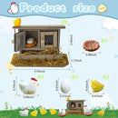 Hiawbon Miniature Retro Wooden Chicken Coop Mini Family Chicken,Hen,Chick,Egg,Chicken Nest Ornament Micro Landscape Fairy Garden Decor by GreenHaven Gardens