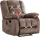 Massage Recliner Chair with Heat and Massage, Soft Fabric Ergonomic Manual Reclining Chairs, Heavy Duty Reclining Sofa Chair with Side Pockets for Living Room (Tan) by CozyNest Decor