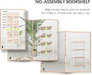4NM No Assembly Foldable Bookshelf, 4-Shelf Collapsible Bookcase Storage for Small Spaces, 54" H, Natural White by CozyNest Decor