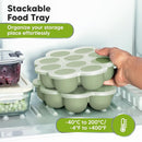 KeaBabies Silicone Food Freezer Trays with Lid, 2oz x 10 Pods Baby Food Storage Containers, Easy Puree Meal Prep, Breast Milk Silicone Freezer Molds, Dishwasher, Microwave Safe, BPA-Free (Sage) by TinyTreasures Baby Boutique