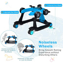 BABY JOY 4-in-1 Baby Walker, Foldable Activity Walker with Adjustable Height & Speed, Music, Lights, Anti-Rollover, Toddler Push Walker, Baby Walker with Wheels for Boys Girls 6-18 Months (Blue) by TinyTreasures Baby Boutique