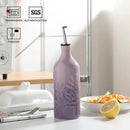 Sweejar Ceramic Olive Oil Dispenser Bottle, 20 Oz Relief Opaque Oil Cruet Protects To Reduce Oxidation, Suitable for Storage Soy Sauce, Coffee Syrup, Liquids, Set of 1 (Gradient Purple) by CozyNest Decor