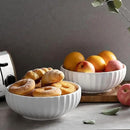 DOWAN 9.8'' Serving Bowls, 86 oz White Serving Platters, Large Ceramic Serving Dishes, Fruit Bowl, Set of 2, for Entertaining, Party, Kitchen, Dinner, Banquet, Housewarming Gift, Soft White by CozyNest Decor