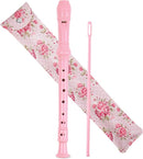 Recorder Instrument for Beginner Kids Adults,8-Hole Soprano Descant Recorder Music Flute with with Cleaning Rod & Leather Case For School Student Home Entertainment(2-Pink Rose) by TinyTreasures Baby Boutique