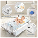 Collapsible Baby Bathtub - Large Capacity Baby Bath Tub with Thermometer & Soft Cushion | Portable Travel Newborn Infant Bathtub | Foldable Toddler Bathtub for Baby 0 to 36 Months (no Stand) by TinyTreasures Baby Boutique