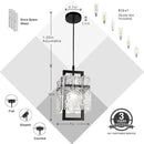 IKK Black Crystal Pendant Light for Kitchen Island, Luxury Water Ripple Glass Chandelier Lights Fixture, Modern Elegant Adjustable Pendant Lighting for Dining Room Bedroom, E12 Bulb, L6.5'' x H11.8'' by CozyNest Decor