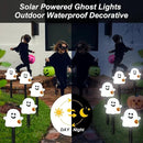 Solar Halloween Ghost Pathway Lights, 10 Pack Ghost Stake Lights with Pumpkin Design, Durable Waterproof Outdoor Halloween Decoration for Garden, Walkway, and Yard (10Pcs PGhost) by GreenHaven Gardens