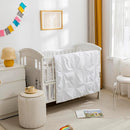 PINNKKU 3-Piece Crib Bedding Set for Boy Girls, Includes Crib Skirt, Blanket and Sheet, Baby Bedding, Pintuck Pinch Pleat White by TinyTreasures Baby Boutique