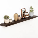 Fun Memories 48" Floating Shelves for Wall, Live Edge Solid Elm Wood Floating Shelf with Invisible Bracket, Wall Mounted Display Wooden Shelves for Bathroom, Kitchen, Bedroom, Walnut Color, Set of 1 by CozyNest Decor