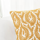 HWY 50 Mustard Yellow Decorative Throw Pillow Covers 18x18 Inch, Pack of 2 Embroidered Cotton Farmhouse Cushion Cover Pillow Case for Sofa Couch Living Room Bed Bedroon, Accent Branches by CozyNest Decor