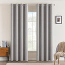 MIULEE Linen Texture Curtains for Bedroom Solid 100% Blackout Thermal Insulated Greyish White Curtains Grommet Room Darkening Drapes for Living Room Nursery 52x72 Inch (2 Panels) by TinyTreasures Baby Boutique