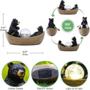 Solar Bears Boating Statues with Cracked Glass LED Lights – Funny Resin Bear Decor Garden Decorations for Patio,Balcony,Yard,Birthday Gifts for Women Mom by GreenHaven Gardens