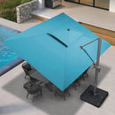 PURPLE LEAF 10' X 13' Outdoor Cantilever Umbrella Large Patio Hanging Double Top Rectangle Tilting Offset Umbrella with 360-degree Rotation for Outdoor Patio Pool Deck Turquoise Blue by GreenHaven Gardens