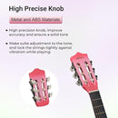 ADM Beginner Acoustic Classical Guitar 36 Inch Nylon Strings Wooden Guitar Bundle Kit for Kid Boy Girl Student Youth Guitarra Online Lessons with Gig Bag, Strap, Tuner, Strings, Picks, Pink by TinyTreasures Baby Boutique