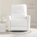 CHITA Power Recliner Chair Swivel Glider, FSC Certified Upholstered Faux Leather Living Room Nursery Reclining Sofa Chair with Lumbar Support, White by CozyNest Decor