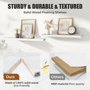 Floating Wall Shelves 2-Pack - 24-Inch Rustic White Wooden Shelves for Storage and Décor, Easy Installation for Living Room, Bedroom, and Kitchen by CozyNest Decor