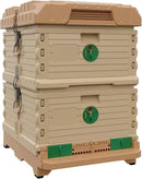 Ergo Insulated 10 Frame Bee Hive Set [NO Frames Included] (Double Deep, Tan Body Green Entrance) by GreenHaven Gardens