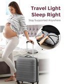 Momcozy Portable Pregnancy Pillow – W Shaped Maternity Support for Side Sleepers, Adjustable Travel Wedge Pillow for Back, Belly, and Hip Relief, Ideal for Pregnant Women, Deep Grey by TinyTreasures Baby Boutique