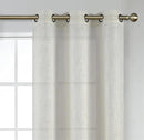MIUCO Semi Sheer Curtains Poly Linen Textured Solid Grommet Curtains 95 Inches Long for French Doors 2 Panels (2 x 37 Wide x 95" Long) Beige by CozyNest Decor