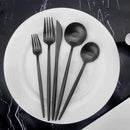 Matte Black Silverware Set, Vanys 20 Piece Stainless Steel Cutlery Flatware Set, Kitchen Utensil Sets for 4, Tableware With Knife Spoons And Forks Set, Satin Finished Polished by CozyNest Decor