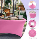 ABCCANOPY 6 FT Spandex Table Cover Stretch Fitted Wrinkle Resistant Tablecloth Reuse for Rectangular Folding Table Patry Event Wedding Banquet Protector Pink by CozyNest Decor