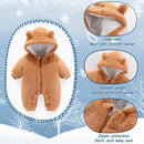 Newborn Baby Bear Outfit Suit Girls Boys Fleece Jumpsuit Romper Hooded Winter Snowsuit Clothes by TinyTreasures Baby Boutique