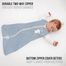 Mama Cheetah Baby Sleep Sack 0.5 TOG, Organic Cotton Baby Wearable Blanket with Two-Way Zipper, Swaddle Transition Baby Sleeping Bag for Newborn Infant Toddler Boy Girl, 0-6 Months by TinyTreasures Baby Boutique