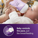 Philips Avent Natural Baby Bottles with Natural Response Nipples (Medium Flow, Flow 3), 9oz, Purple, 4-Pack, SCY903/34 by TinyTreasures Baby Boutique