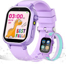 Kids Waterproof Smart Watch Girls Gift Age 3-12 with 39 Game HD Touch Screen Music Player Video Camera Pedometer Alarm Clock Toys Birthday Gifts for 6 7 8 9 Year Olds Purple by TinyTreasures Baby Boutique