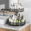 Lazy Susan Organizer 2 Tier - Turntable Spice Rack 12 inch Adjustable Metal Rotating Lazy Susan for Cabinet Pantry Kitchen Countertop Dining Table Cupboard Bathroom Vanity Storage Black by CozyNest Decor