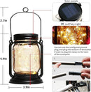 Solar Fairy Lanterns,4 Pack Solar Mason Jar Lights,Mother's Day Gifts For Mom Women Grandma Hanging Lanterns Outdoor Waterproof,Glass Jar Starry Light with Stakes for Garden Patio Party Holiday by GreenHaven Gardens