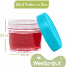 WeeSprout Baby Food Storage Glass Jars w/Lids (4 oz, 24 Pack) Bright Variety, Snack, Reusable Small Containers, Fridge or Freezer, Microwave & Dishwasher Safe, Essentials for Infants by TinyTreasures Baby Boutique