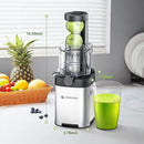 AMZCHEF Cold Press Juicer, Juicer Machines - 3.1" Large Feed Chute for Whole Fruits & Vegetables, Stainless Steel Slow Masticating Juicer Easy to Clean, Large Auger, Double Strainers, Silver by CozyNest Decor