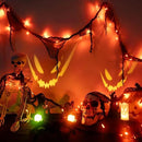 Halloween Horror Atmosphere Lights, Orange&Purple LED String Lights with 9.9FT Creepy Black Gauze, Battery Powered with Timer & 8 Flashing Modes (2 Pack Orange) by CozyNest Decor