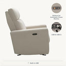 Nurture& The Glider – Premium Power Recliner Nursery Chair with Stationary Headrest | Designed for Comfort and Simplicity | Built-in USB Charger by TinyTreasures Baby Boutique
