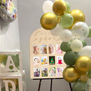 My First Year Photo Display Wood Board Baby's First Year Photo Frame Milestone Board 12 Months Baby Picture Frame 1st Birthday Nursery Decorations for Boy Girl Baby Keepsake Gift for Mom (2" x 3" photos - Wallet Size) by TinyTreasures Baby Boutique
